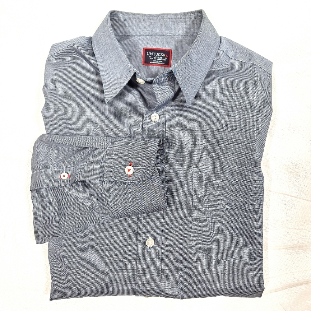 Untuckit Blue Button Down Long Sleeve Shirt